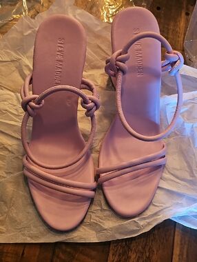 Steve Madden PINK Knot-Strap Slide Heels